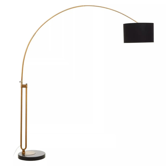 Arc Floor Lamp - Antique Brass Finish with Black Marble Base