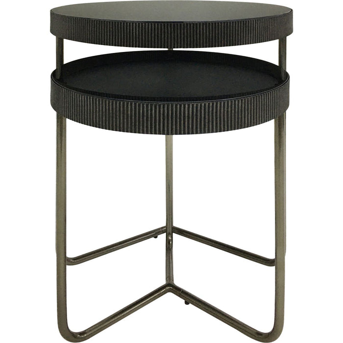 Knightsbridge Set of 2 Side Tables with Black Tinted Glass