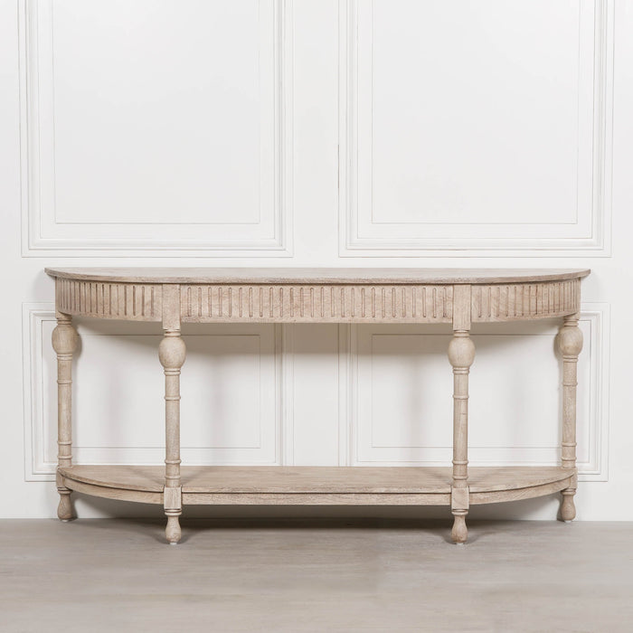 Acacia Wooden Curved Console 180cm