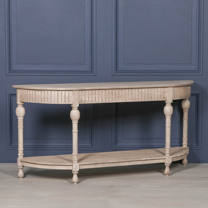 Acacia Wooden Curved Console 180cm