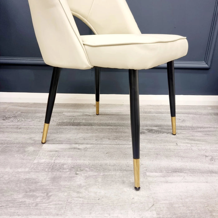 Astra Dining Chair - Cream Leather