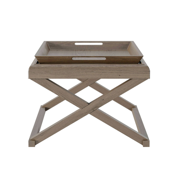 Bentley End Table | Grey Aged Oak with 1 Removable Tray