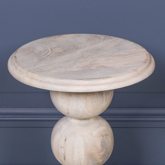 Blanchie Wooden Stacked Ball Side Occasional Table