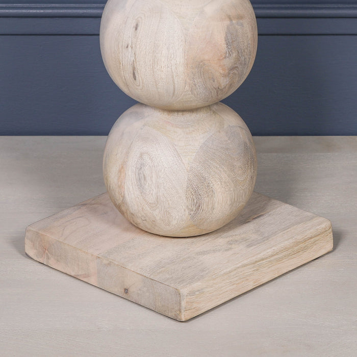 Blanchie Wooden Stacked Ball Side Occasional Table