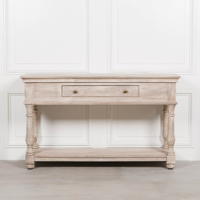 Acacia Wooden Console with Single Drawer