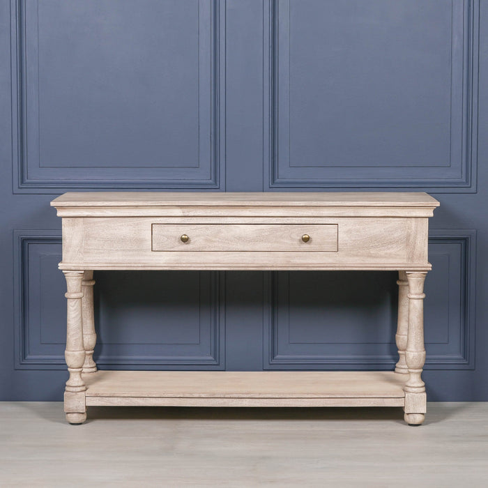 Acacia Wooden Console with Single Drawer