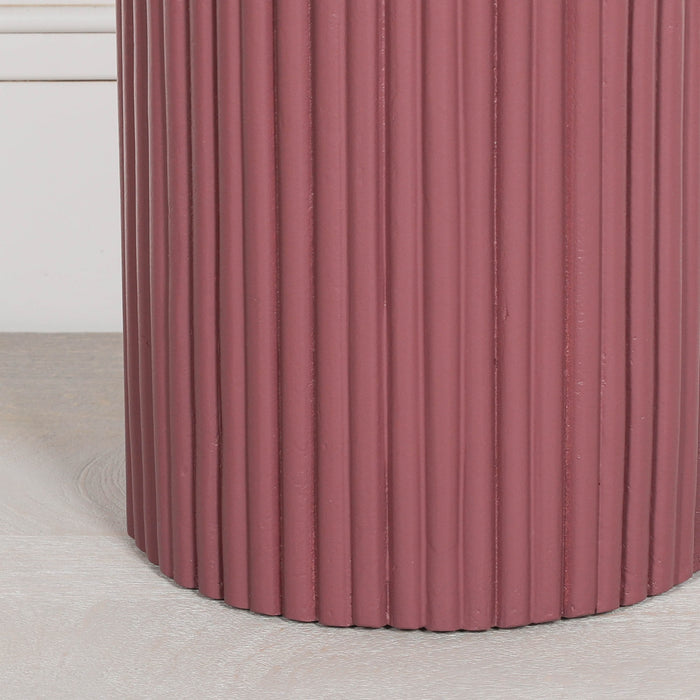 Ribbed Damson Round Side Occasional Table