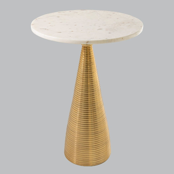 Kilo Side Table - White Marble and Gold