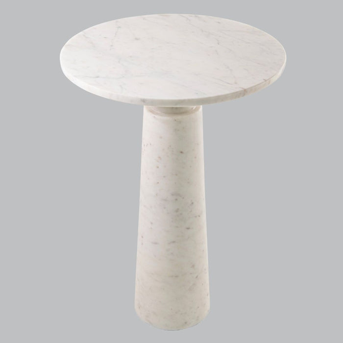 Luna White Marble Side Table