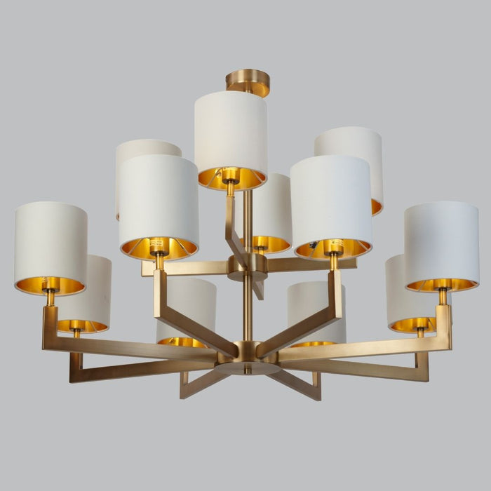 Nico 12 Arm Antique Brass Finish Chandelier