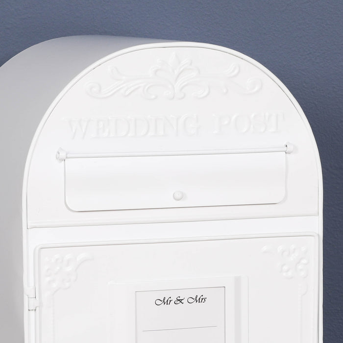 White Wedding Post Letter Box