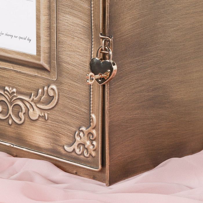 Antiqued Gold Wedding Post Letter Box