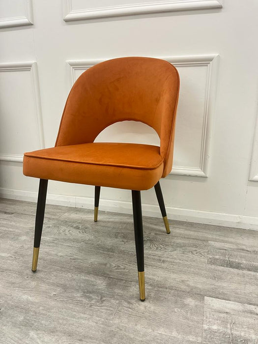 Astra Dining Chair - Rust Orange Velvet