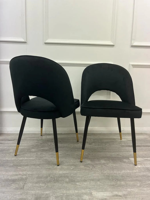 Astra Dining Chair - Black Velvet