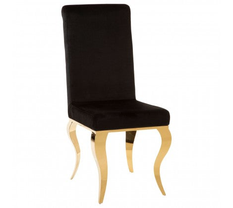 One Allium Way® Lissie Velvet Upholstered King Louis Back Side Chair in  Black