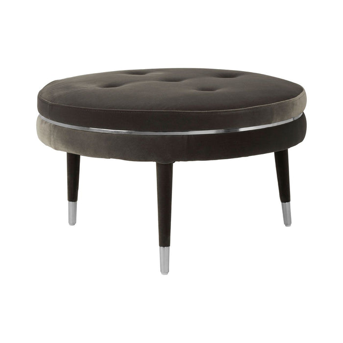 Grey/Black Velvet Footstool